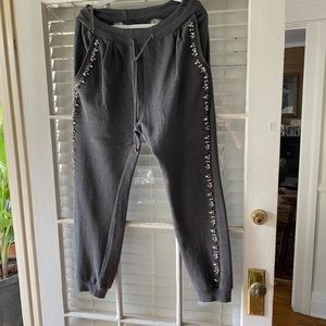 Rhinestone sweatpants L
